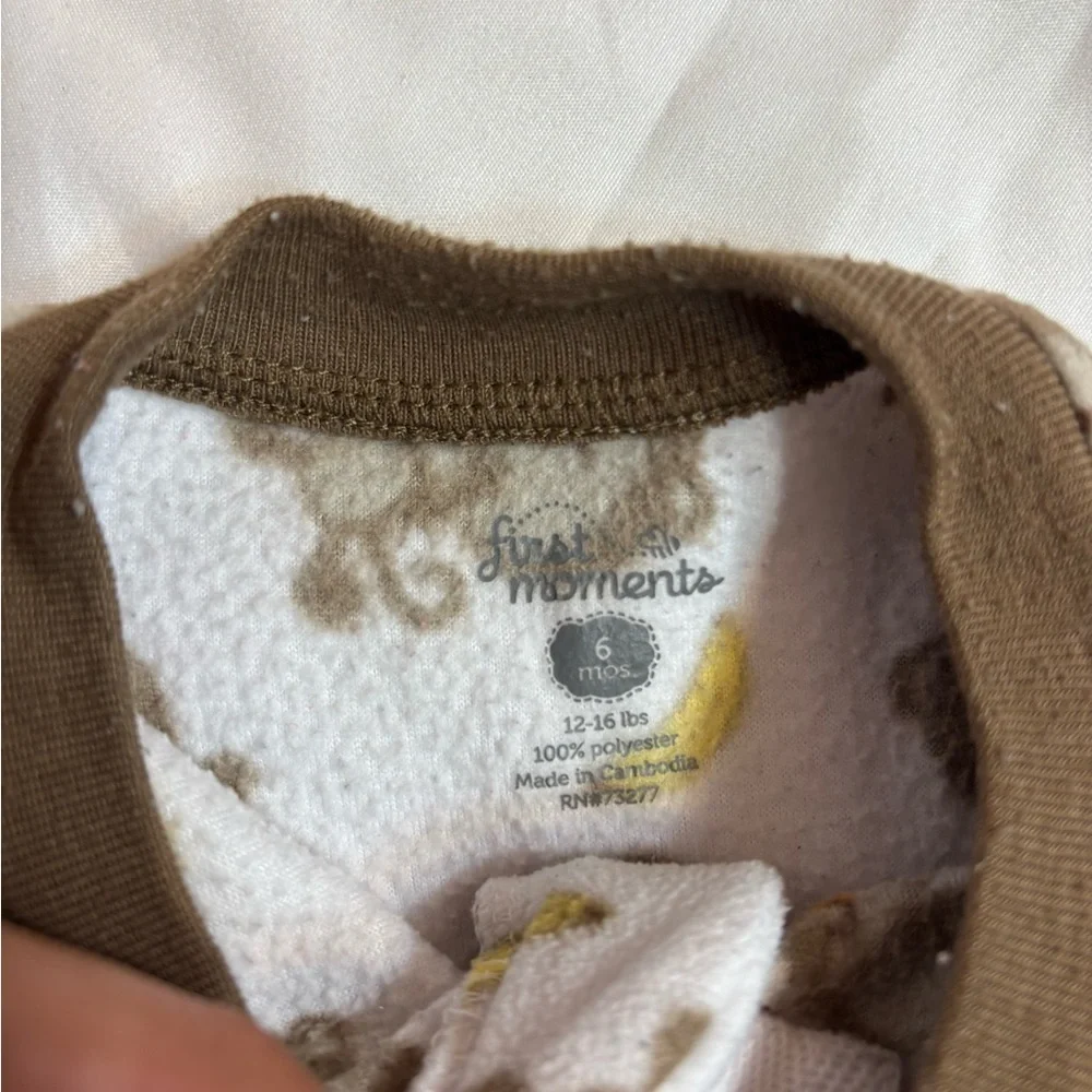 Adorable Monkey Print Kids Pajamas Sleep Sack size 6 months- very warm and cozy